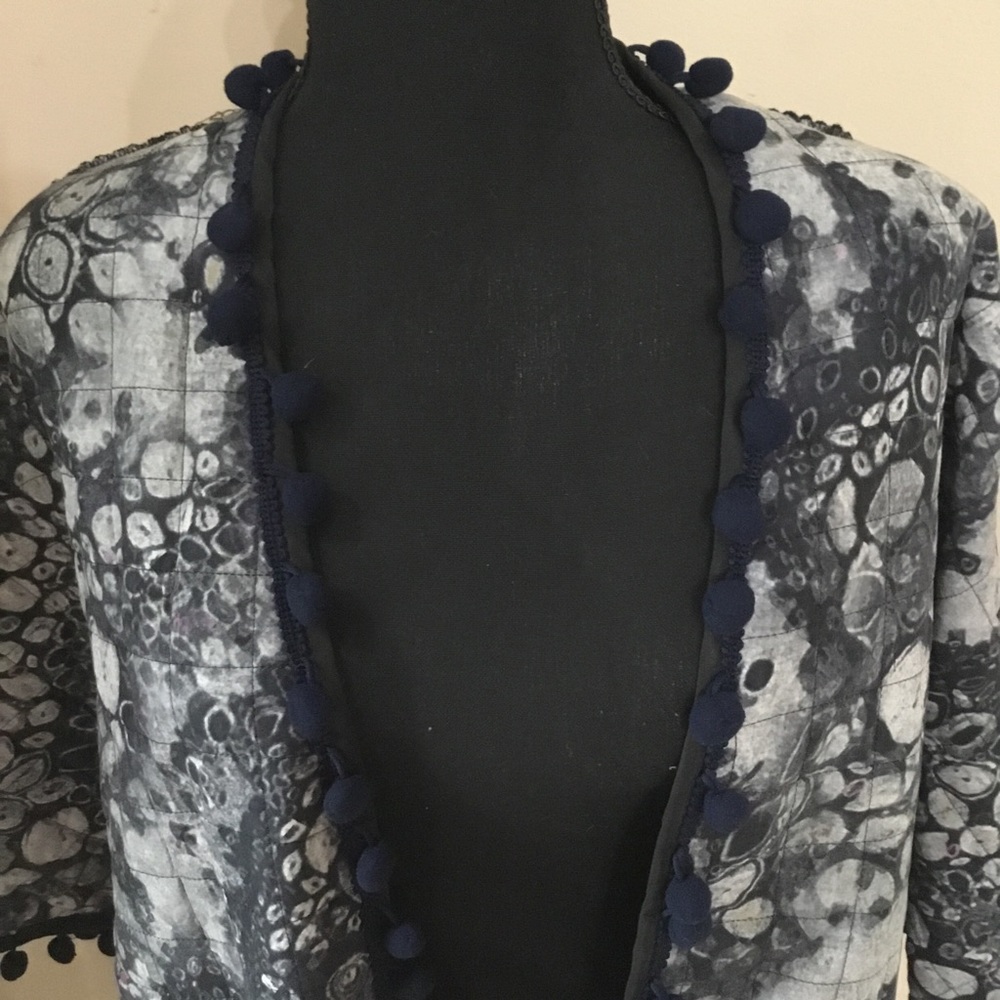 Soft Surroundings Women’s Jubilee Faux Fur Lined Quilted Pom Pom Jacket S/M NWT - Picture 6 of 9